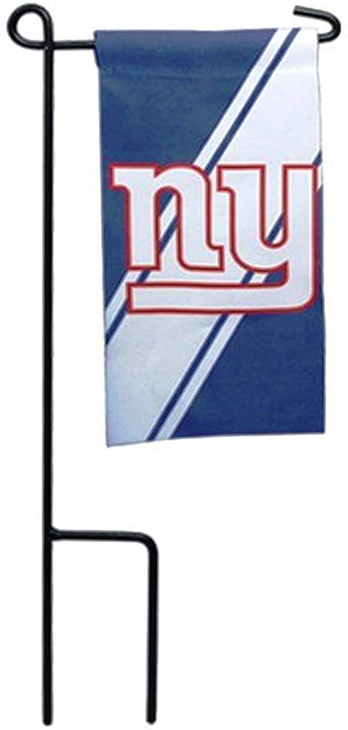 New York Giants Premium Set of 24 Mini Yard Flag, 24 Pack with Metal Stands Garden Outdoor Party Banner