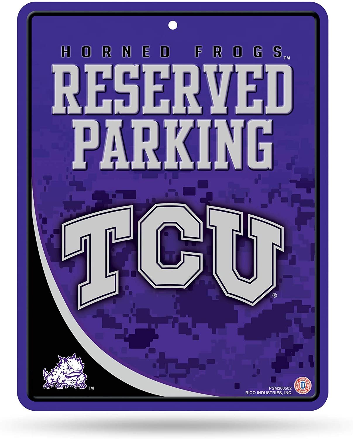 Texas Christian University Horned Frogs TCU Metal Parking Novelty Wall Sign 8.5 x 11 Inch