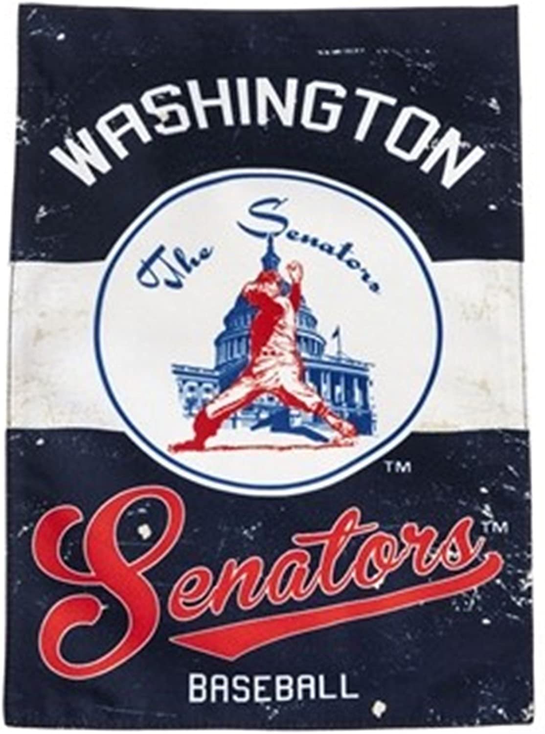 Washington Nationals Senators Premium House Flag Banner, Double Sided, Retro Vintage Style, Linen, 28x44 Inch