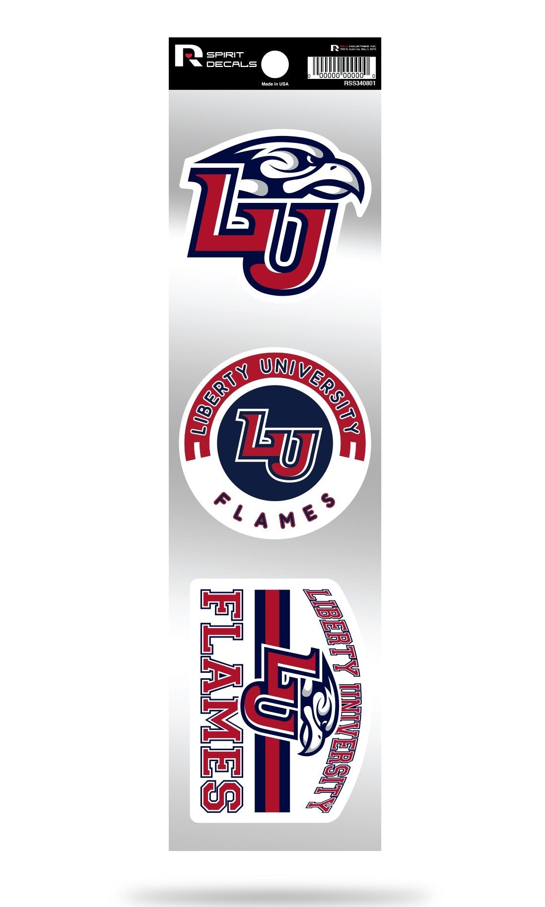 Rico Industries NCAA Liberty Flames 3-Piece Retro Spirit Decals