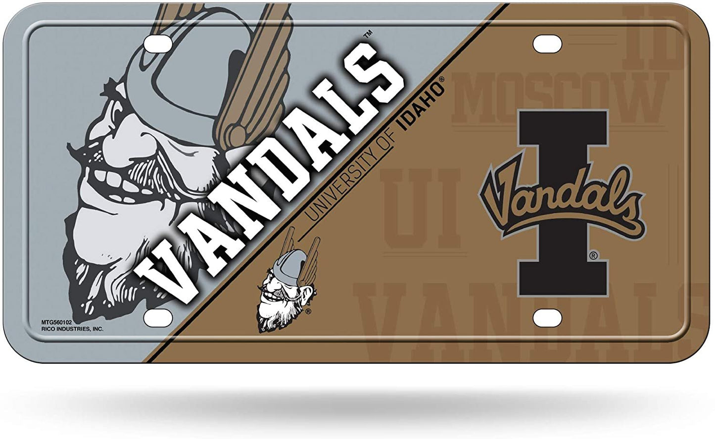 University of Idaho Vandals Metal Tag License Plate Split Design Novelty 6x12 Inch