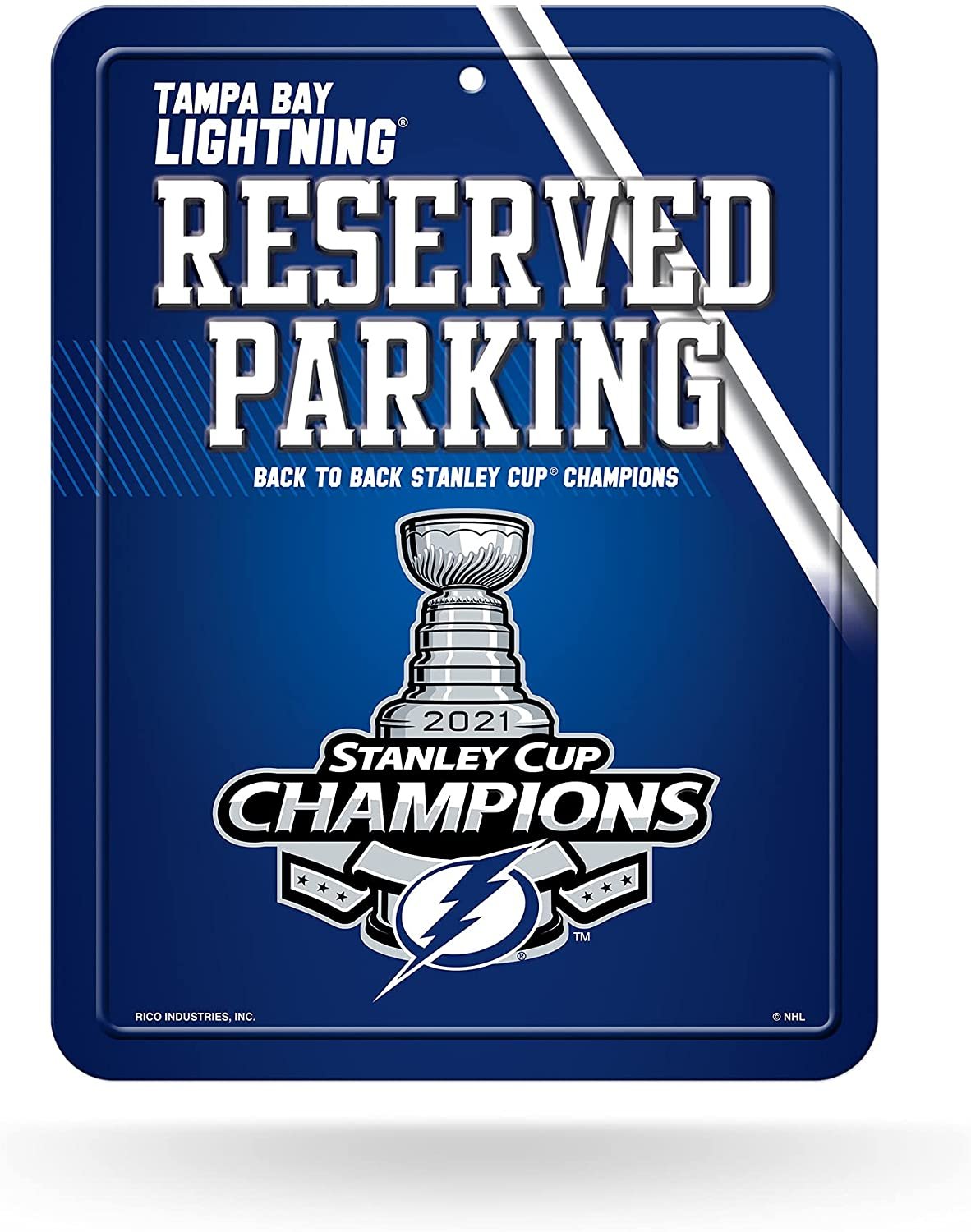 Tampa Bay Lightning 2021 Stanley Cup Champions 8.5-Inch by 11-Inch Metal Parking Sign Décor