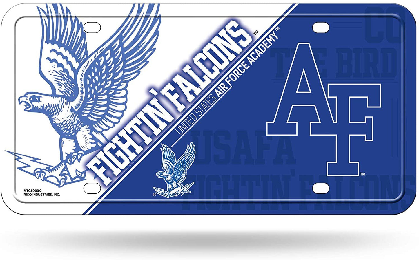 Air Force Academy Falcons Metal Auto Tag License Plate, Split Design, 6x12 Inch