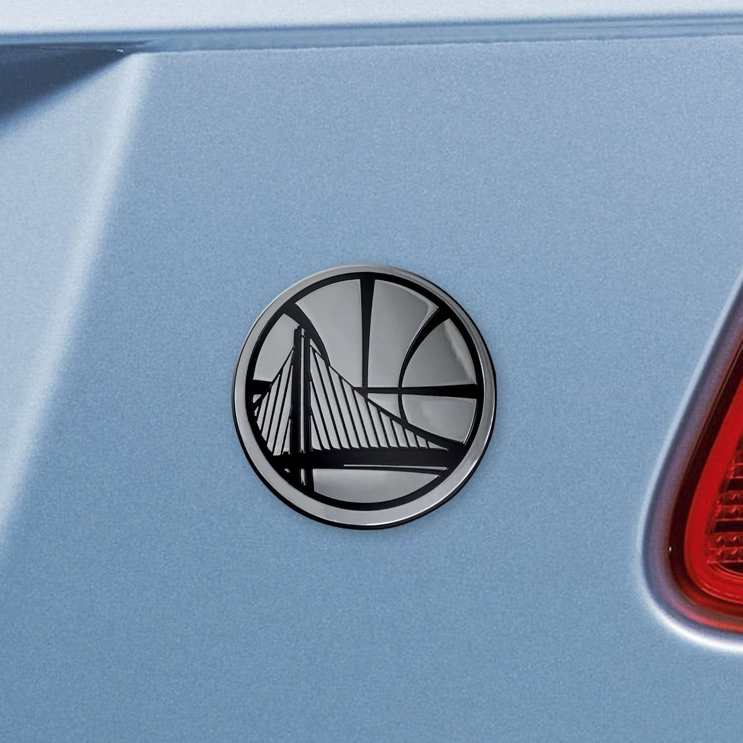 Golden State Warriors Solid Metal Chrome Auto Emblem Decal Raised Adhesive Backing