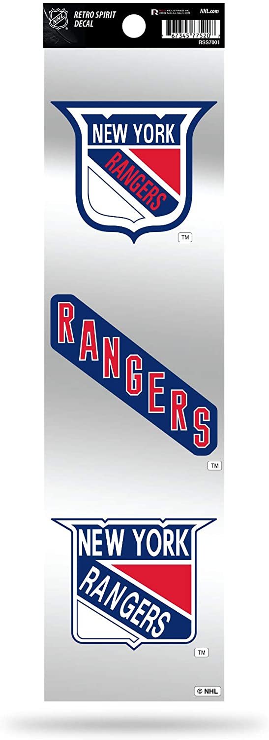 New York Rangers 3pc Retro Spirit Decals Premium Throwback Stickers