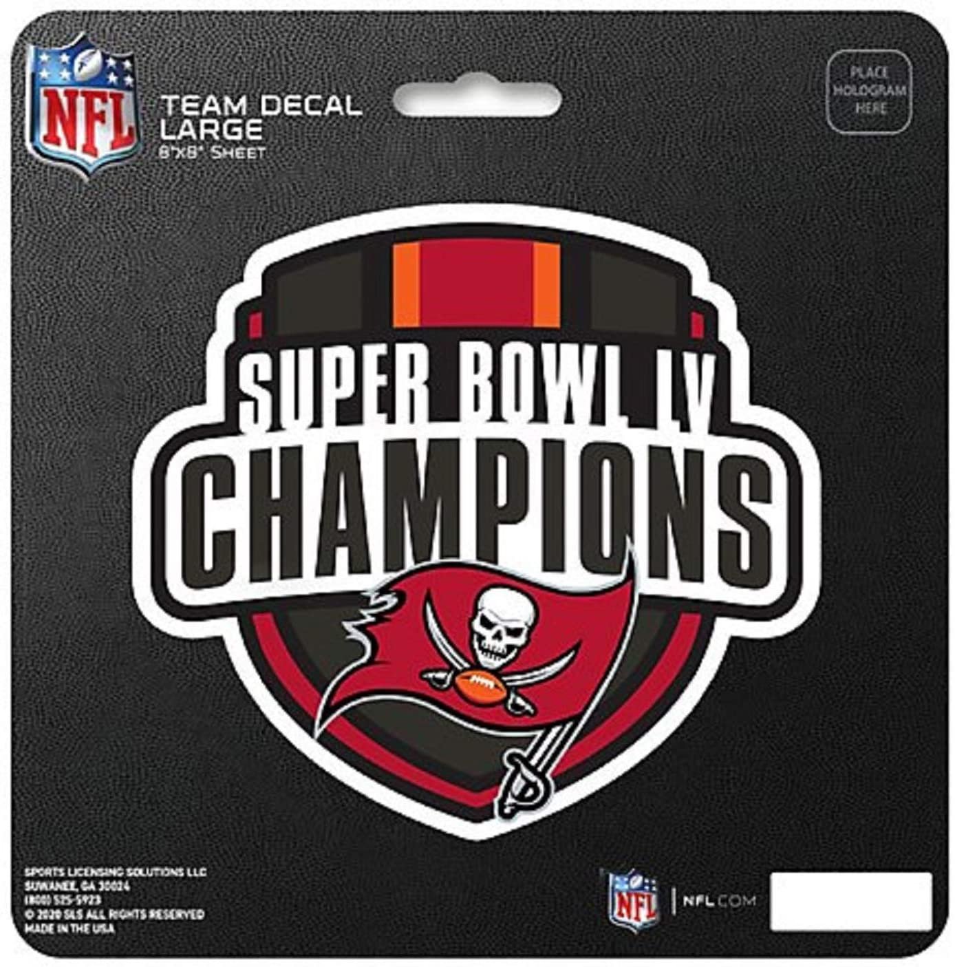 Buccaneers LV Champions Large 7 Inch Sticker Flat Vinyl Die Cut Decal Auto Home Football