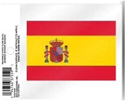 Spain 3 Inch Static Cling, Full Clear Adhesive Backing, Easy Peel and Stick Application, Removable and Reusable, Made in the USA