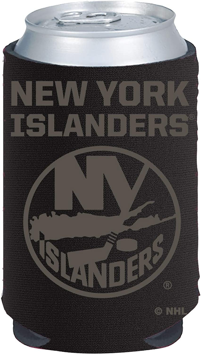 Islanders Tonal Black Design 2-Pack 12oz CAN Neoprene Beverage Insulator Holder Cooler Hockey