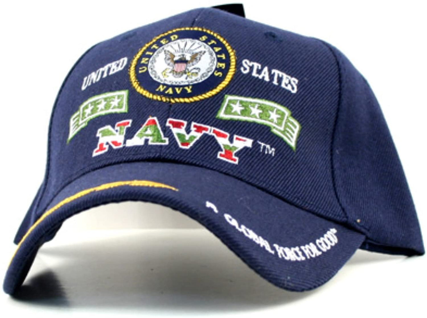 Navy Color Logo Premium Embroidered Baseball Cap Hat United States Military