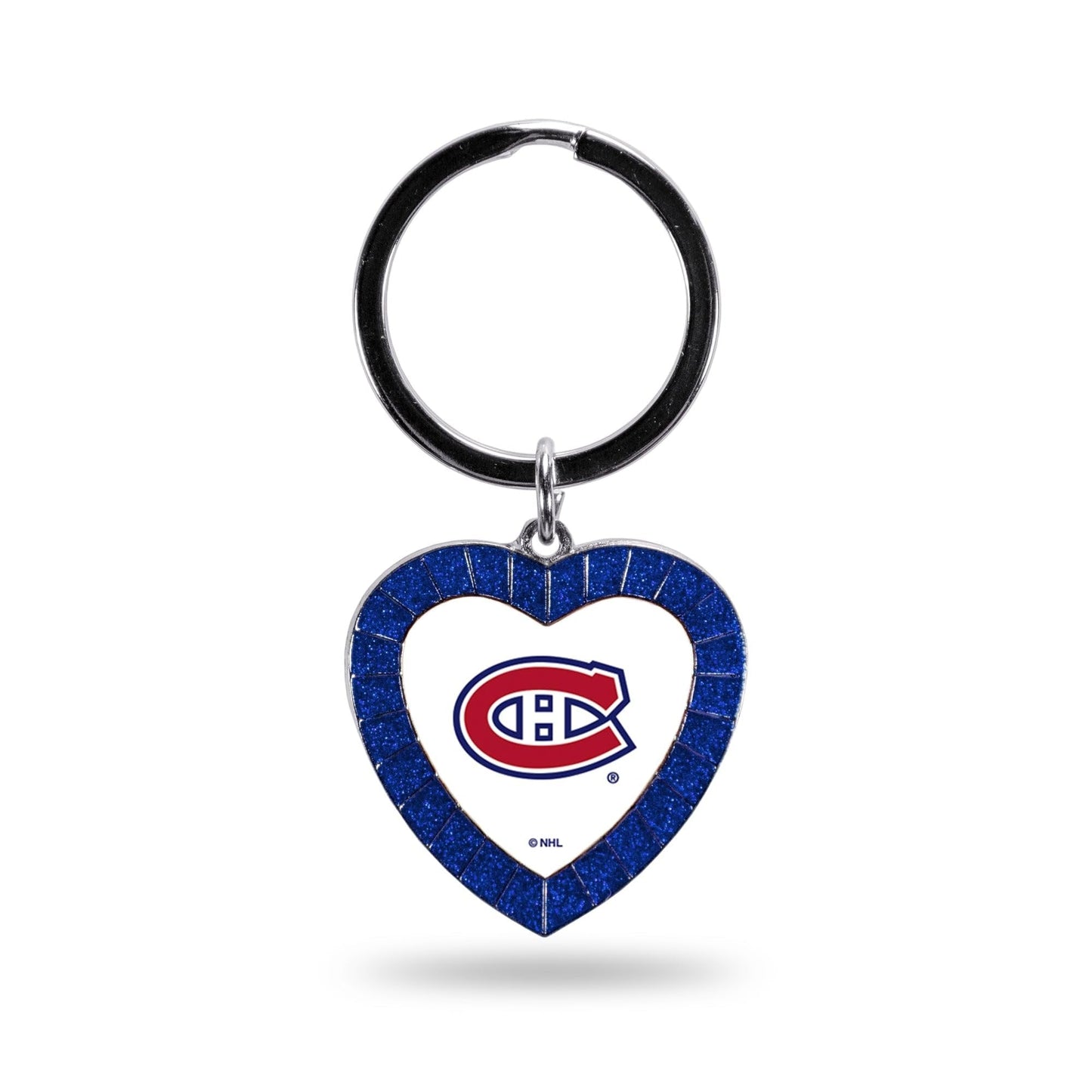 Canadiens Colored Rhinestone Heart Keychain - Royal
