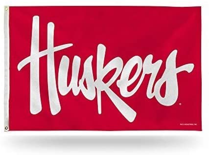University of Nebraska Cornhuskers Premium 3x5 Feet Flag Banner, Script Design, Metal Grommets, Outdoor Use, Single Sided