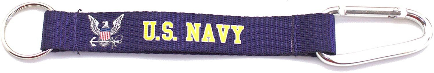 United States Navy Military Carabiner Lanyard Keychain with Key Ring