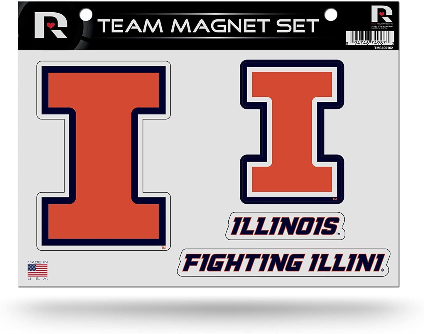 Illinois Illini university of Multi Magnet Sheet Shape Cut 8x11 Inch