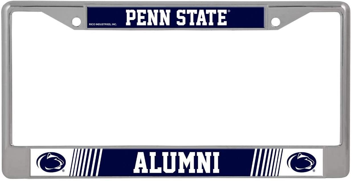 Penn State university Nittany Lions Alumni Metal License Plate Frame Chrome Tag Cover, 12x6 Inch