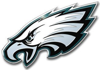 Philadelphia Eagles Premium Aluminum Metal Raised Auto Emblem, Primary Logo, Color Embossed, Full Adhesive Backing