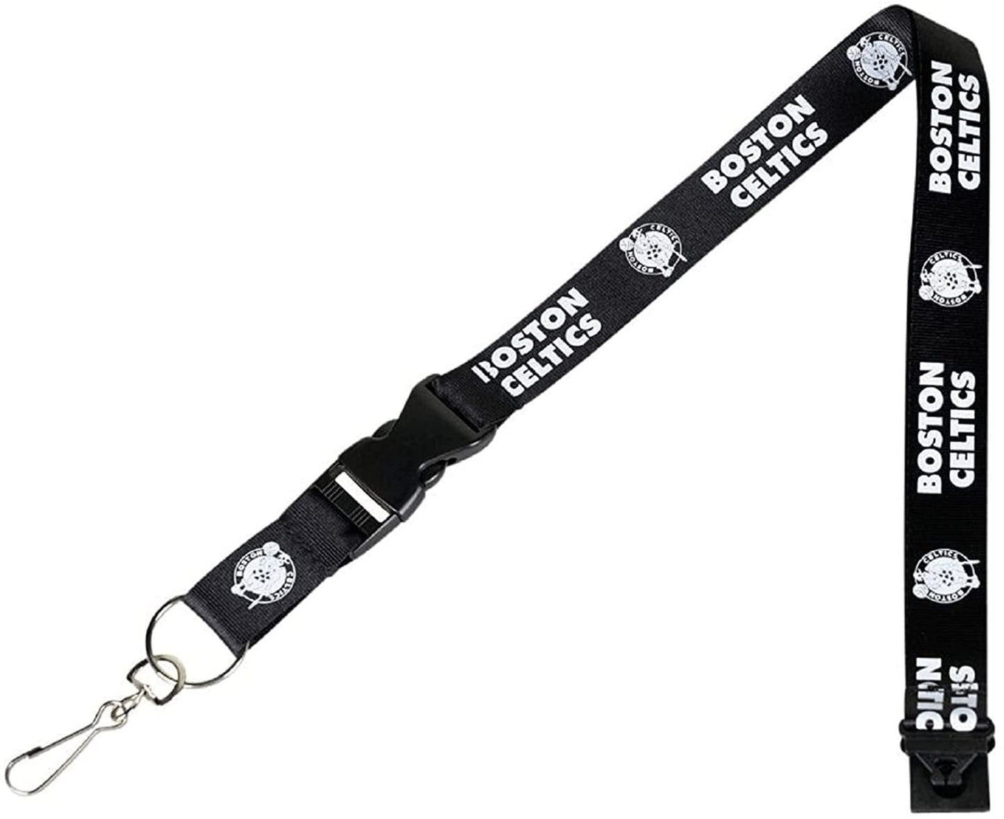 Boston Celtics Lanyard Keychain BLACKOUT Design Premium 2-sided Breakaway Clip Basketball