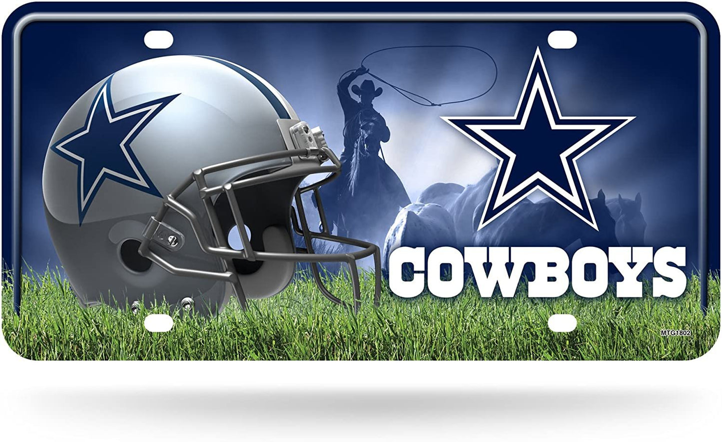 Dallas Cowboys Metal Auto Tag License Plate, Helmet Design, 12x6 Inch