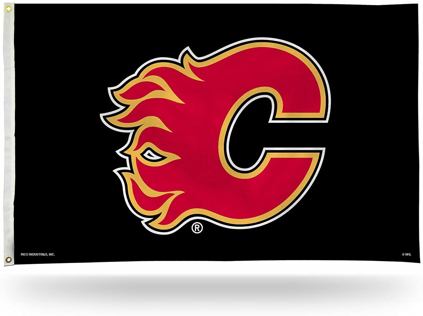Calgary Flames 3-Foot by 5-Foot Single Sided Banner Flag with Grommets