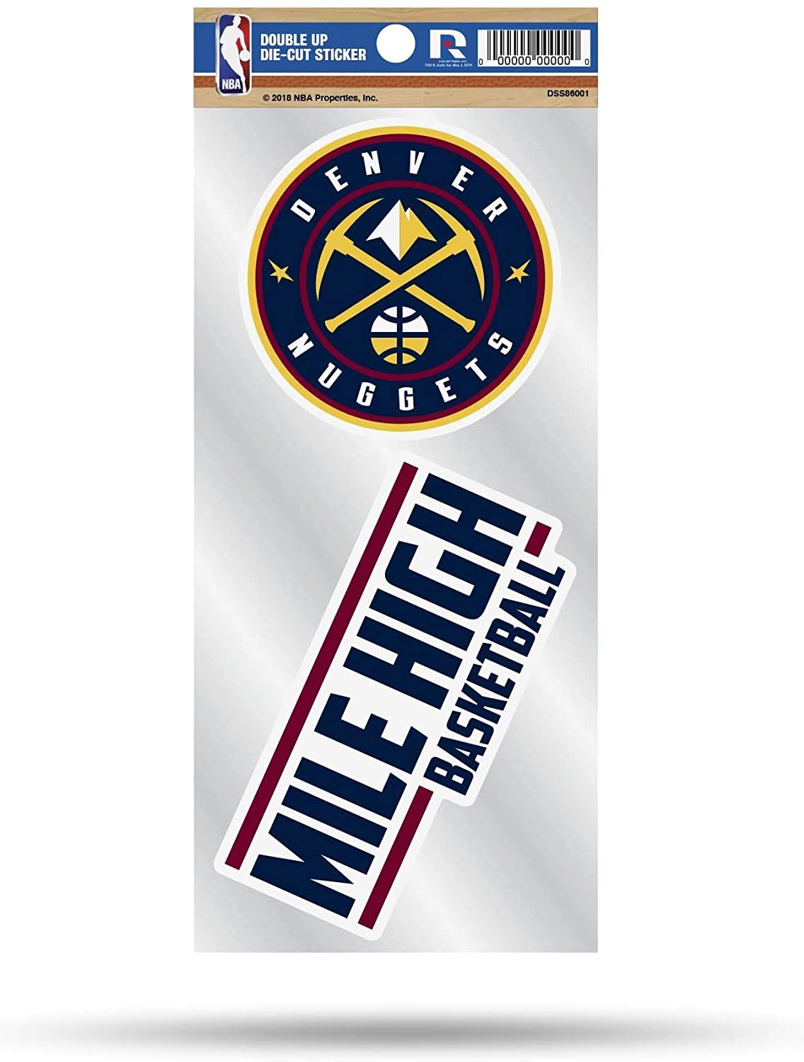 Denver Nuggets Double Up Die Cut 2-Piece Sticker Sheet