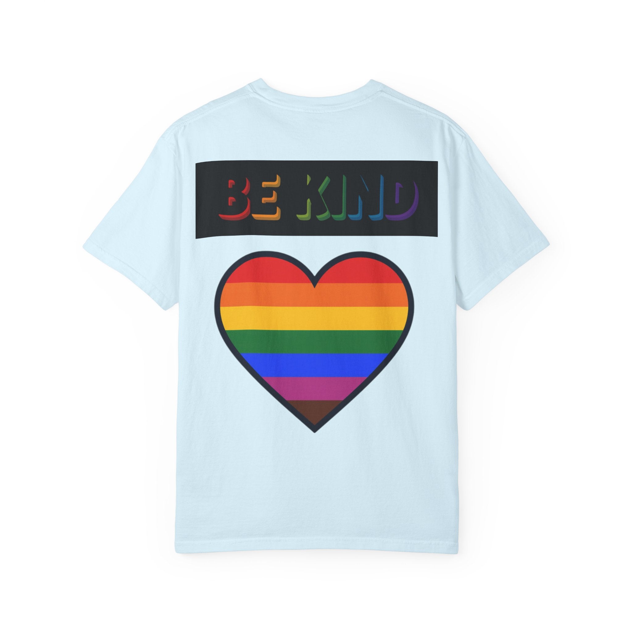 Cool Cats T-Shirt — "We Are All Cool Cats at Pride" Rainbow Tee (Back: Be Kind Heart)