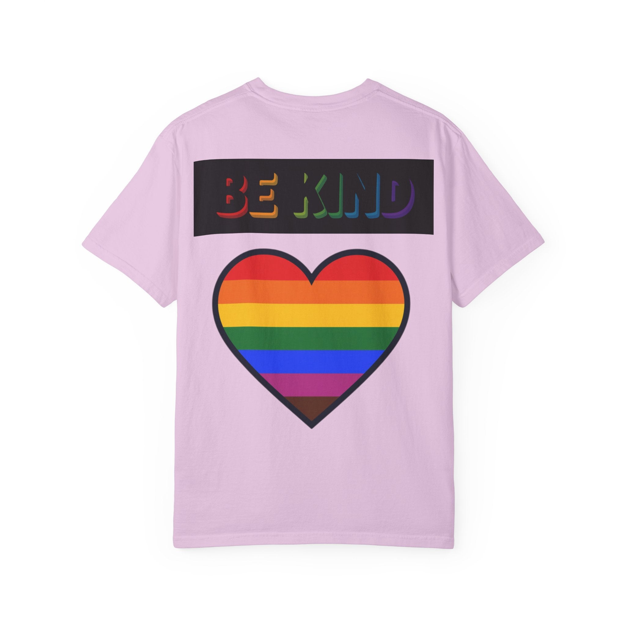 Cool Cats T-Shirt — "We Are All Cool Cats at Pride" Rainbow Tee (Back: Be Kind Heart)