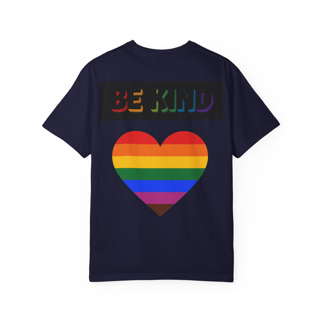 Cool Cats T-Shirt — "We Are All Cool Cats at Pride" Rainbow Tee (Back: Be Kind Heart)