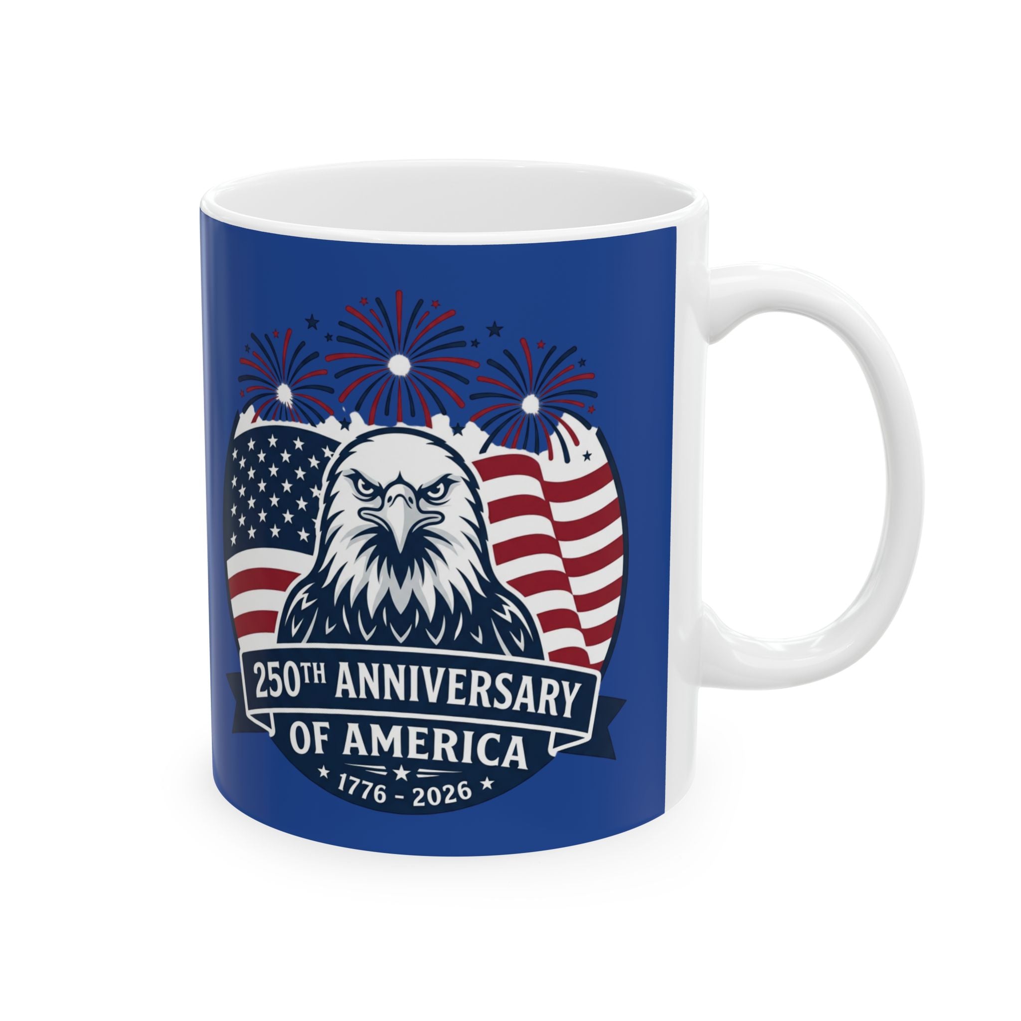 250th Anniversary USA Flag Eagle Mug | Patriotic Ceramic Coffee Cup