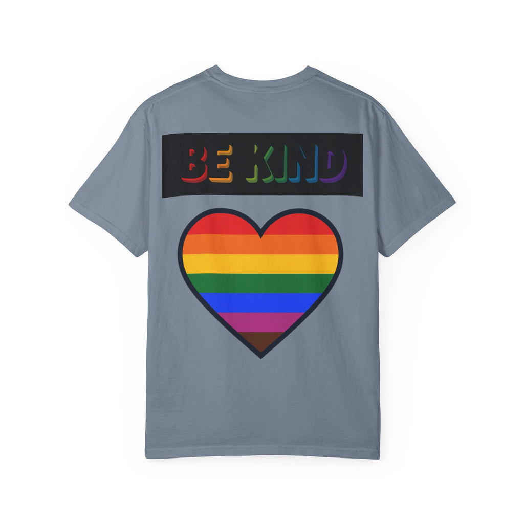 Cool Cats T-Shirt — "We Are All Cool Cats at Pride" Rainbow Tee (Back: Be Kind Heart)