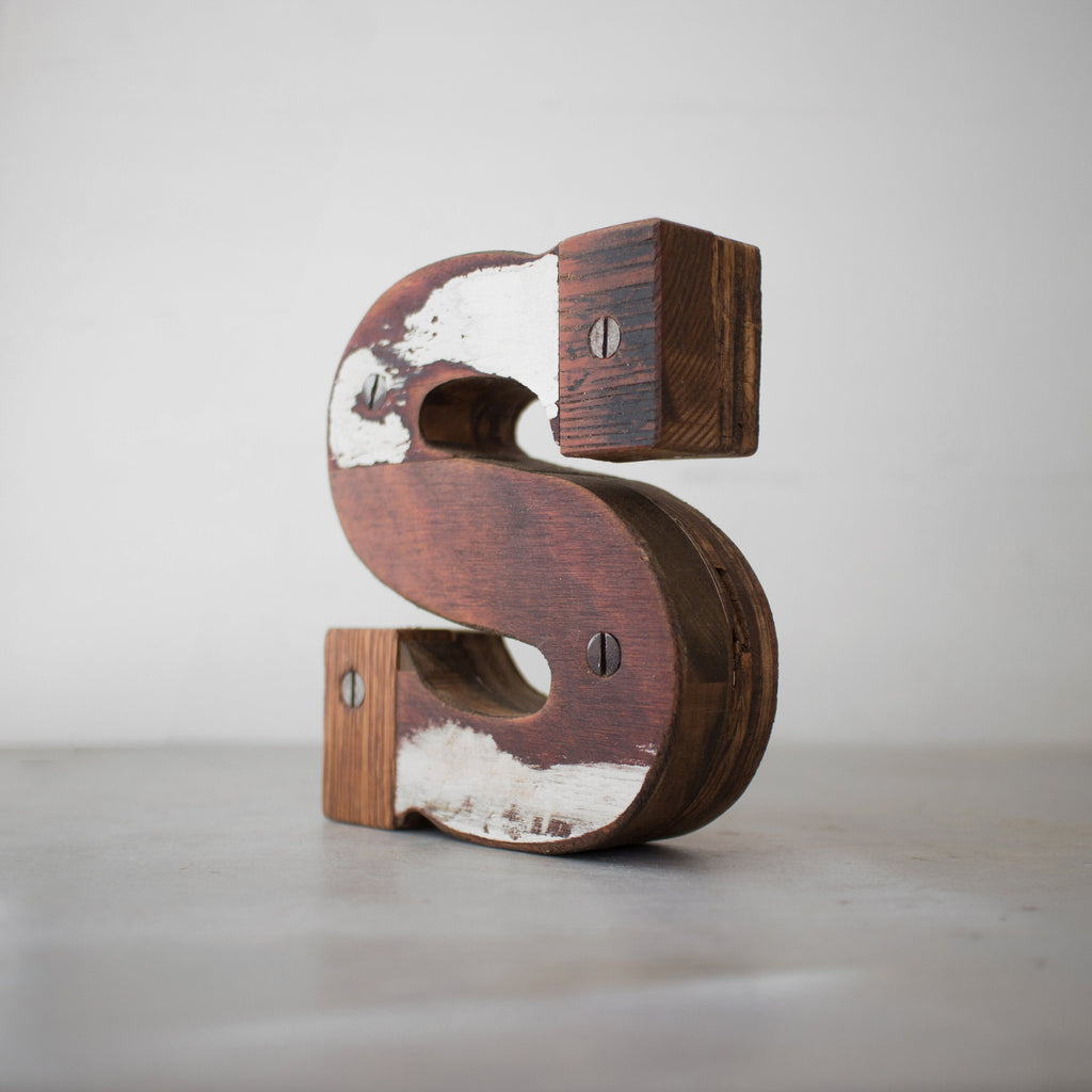 Reclaimed Wooden Letters