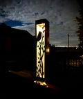 Cardinal at Dusk Luminary Pillar w/ Solar Cap | Steel