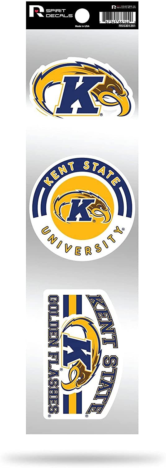 Kent State University Golden Flashes Retro Decal Sticker Sheet 3-Piece