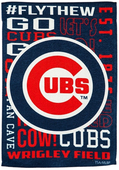Chicago Cubs Fan Rules Premium 2-Sided 28x44 Banner Outdoor House Flag Baseball