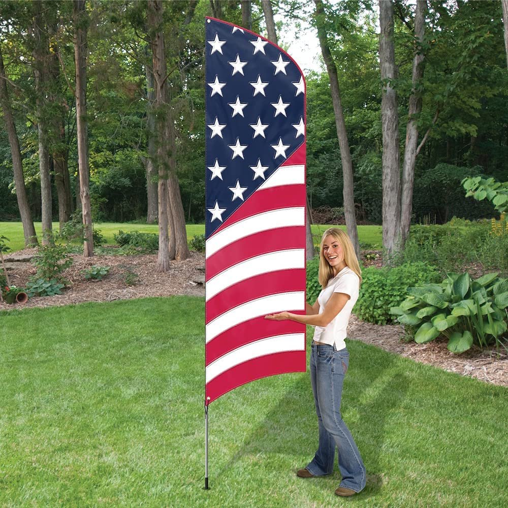 United States of America Tall Team Flag Tailgating Flag Kit 8.5 x 2.5 feet with Pole