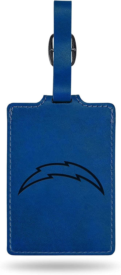 Los Angeles Chargers Luggage Bag Tag Laser Engraved Ultra Suede Includes ID Card