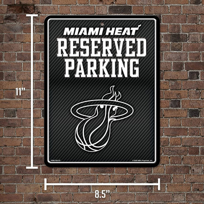 Miami Heat Metal Parking Sign, Carbon Fiber Design 8.5x11 Inch