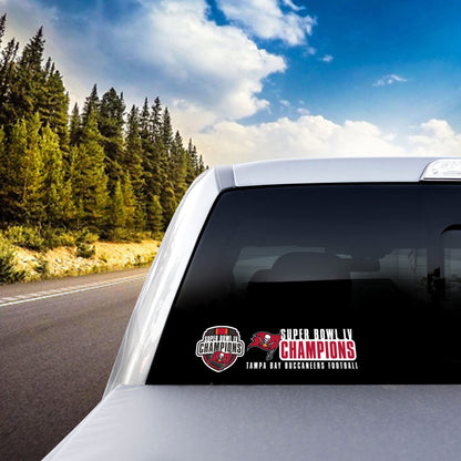FANMATS 30763 Tampa Bay Buccaneers 2021 Super Bowl LV Champions 2 Piece Team Slogan Decal Sticker Set