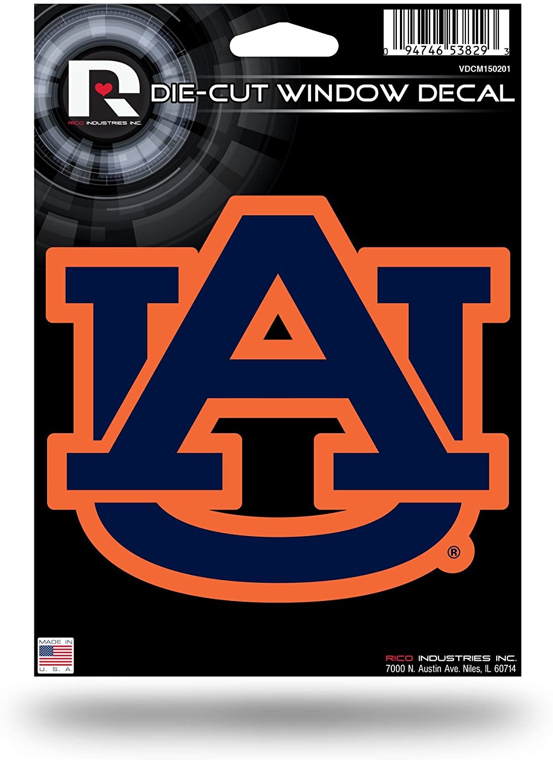 Auburn University Tigers 5 Inch Vinyl Die Cut Decal Sticker, Primary Logo, Full Adhesive Backing, Peel & Stick, Officially Licensed, Made in the USA