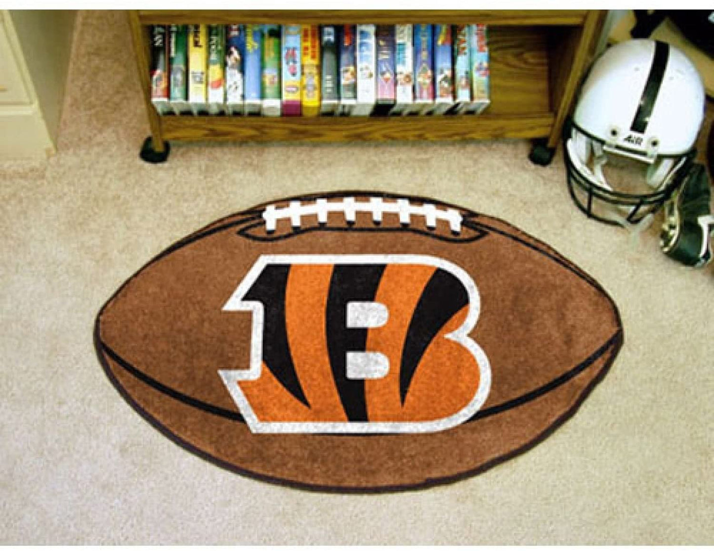Cincinnati Bengals Floor Mat Area Rug, 20x32 Inch, Non-Skid Backing, Football Design