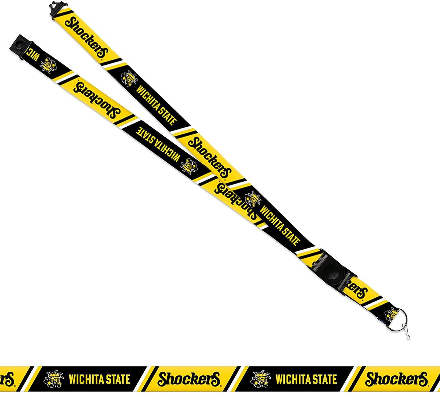 Wichita State University Shockers Lanyard Keychain Double Sided Breakaway Safety Design Adult