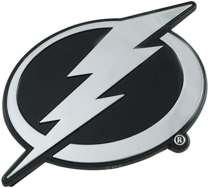 Tampa Bay Lightning Solid Metal Chrome Raised Auto Emblem