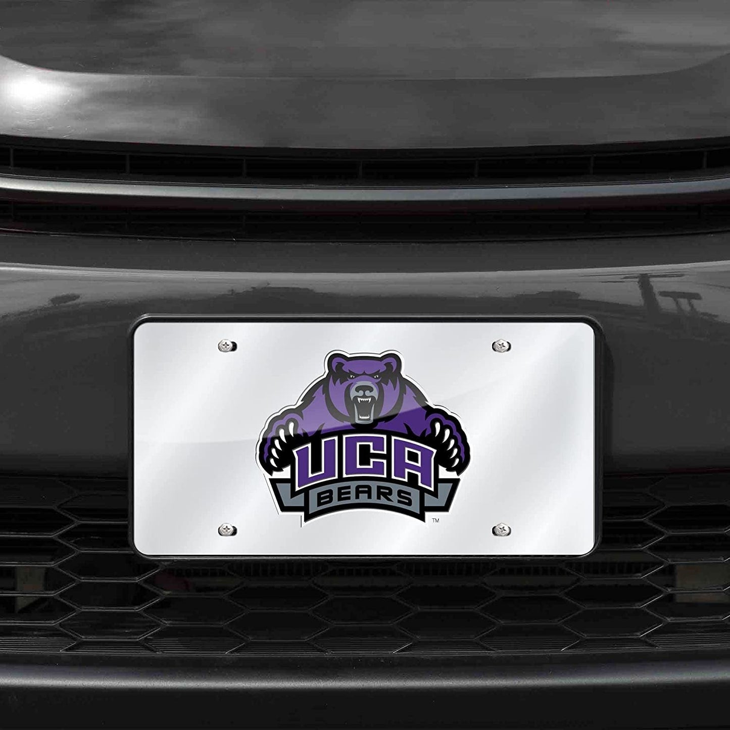 University of Central Arkansas Bears Premium Laser Cut Tag License Plate, Mirrored Acrylic Inlaid, 12x6 Inch