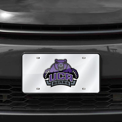 University of Central Arkansas Bears Premium Laser Cut Tag License Plate, Mirrored Acrylic Inlaid, 12x6 Inch