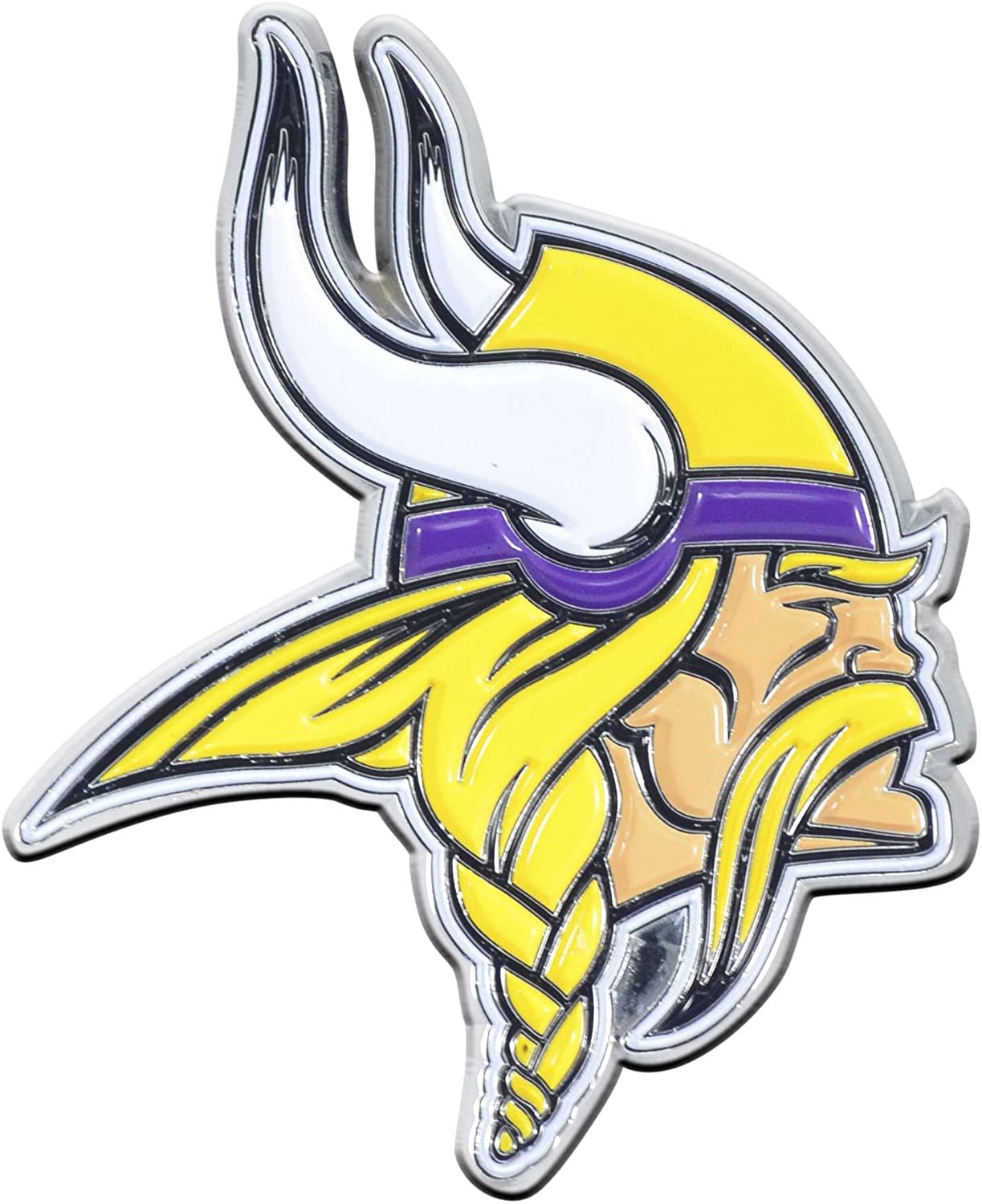 FANMATS 22581 Minnesota Vikings 3D Color Metal Emblem, Diecut Team Logo Auto Emblem