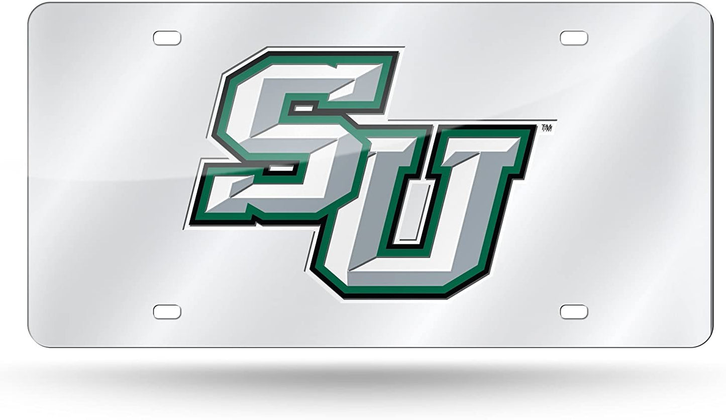 Stetson University Hatters Premium Laser Cut Tag License Plate, Mirrored Acrylic Inlaid, 12x6 Inch