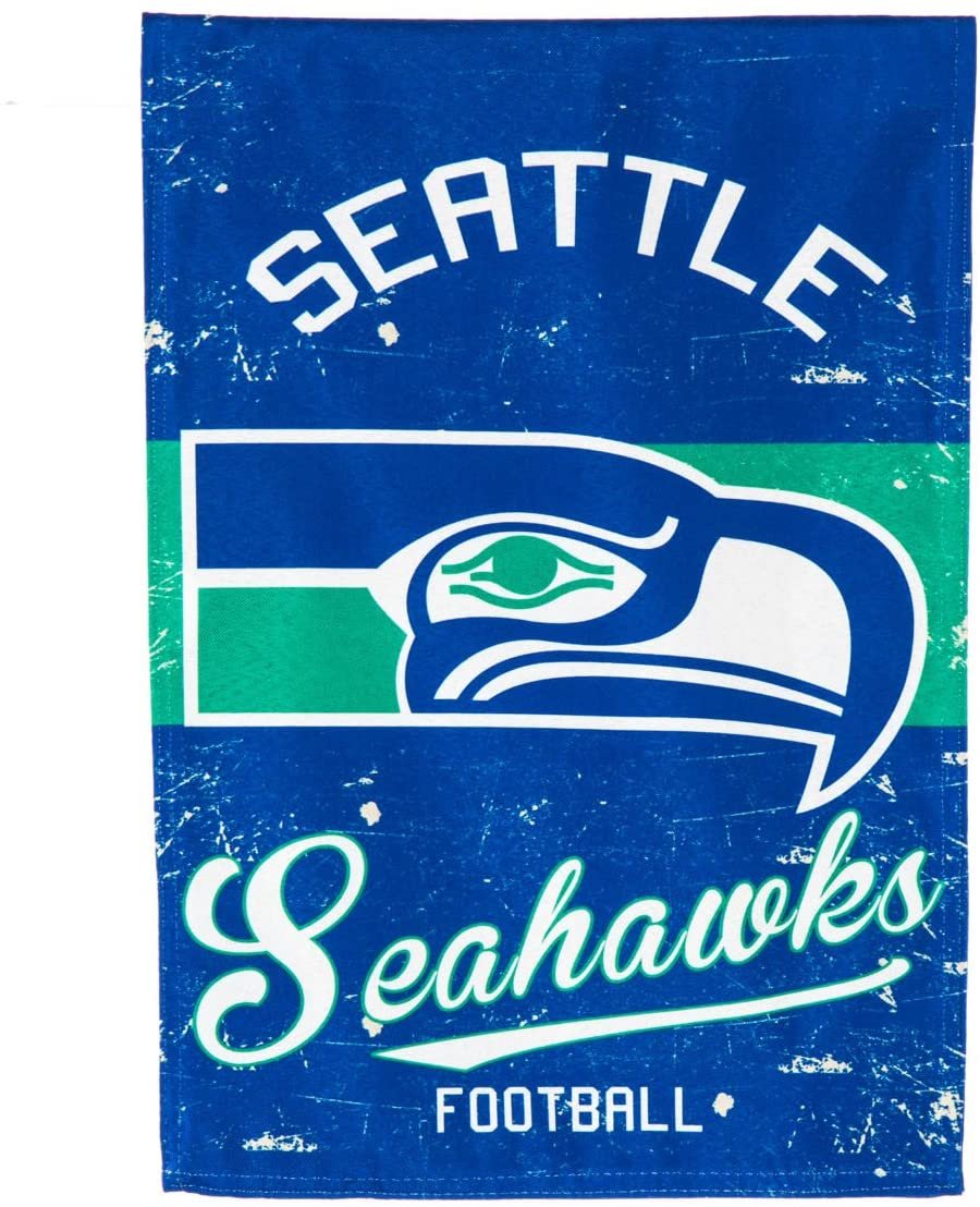 Seattle Seahawks House Banner Flag, Premium Double Sided, 28x44 Inch, Vintage Design, Linen, Indoor Outdoor