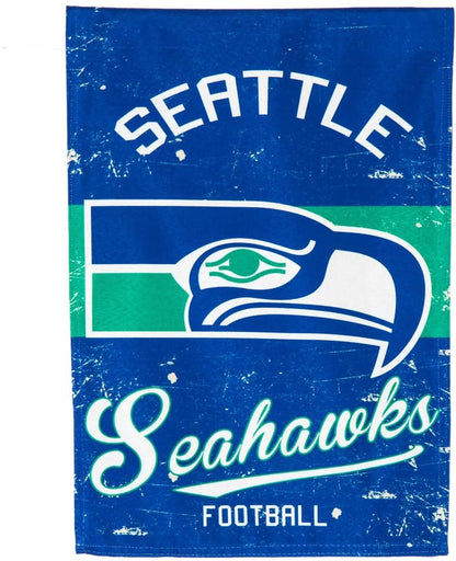 Seattle Seahawks House Banner Flag, Premium Double Sided, 28x44 Inch, Vintage Design, Linen, Indoor Outdoor