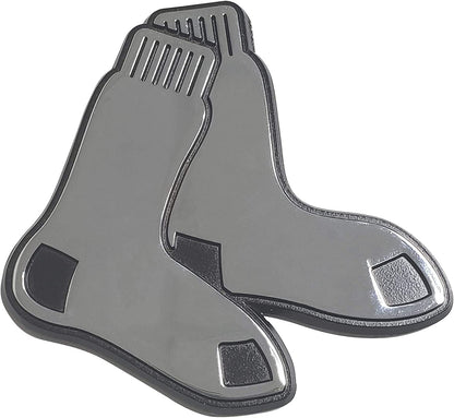 Boston Red Sox Premium Solid Metal Raised Auto Emblem, Hanging Sox Logo, Shape Cut, Adhesive Backing