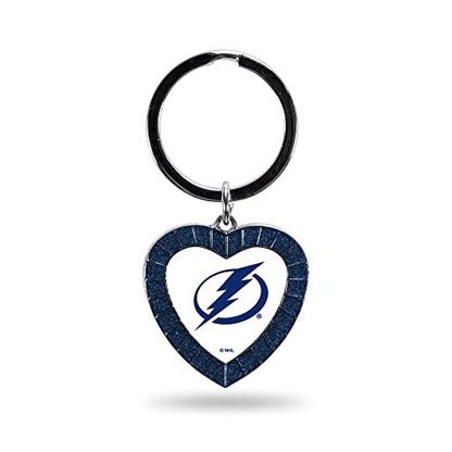 Rico Industries NMKH9201NV: Lightning Colored Rhinestone Heart Keychain - Navy