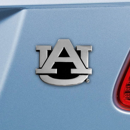 Auburn University Tigers Premium Solid Metal Raised Auto Emblem, Shape Cut, Adhesive Backing