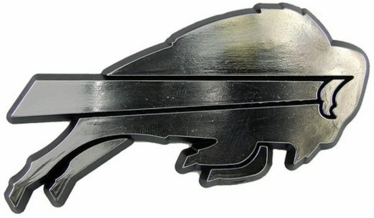 Buffalo Bills Auto Emblem, Plastic Molded, Silver Chrome Color, Raised 3D Effect, Adhesive Backing